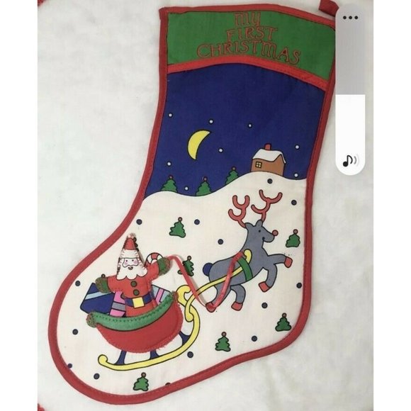Lilian Vernon My First Christmas Stocking Christmas Holiday Decor - Picture 1 of 7
